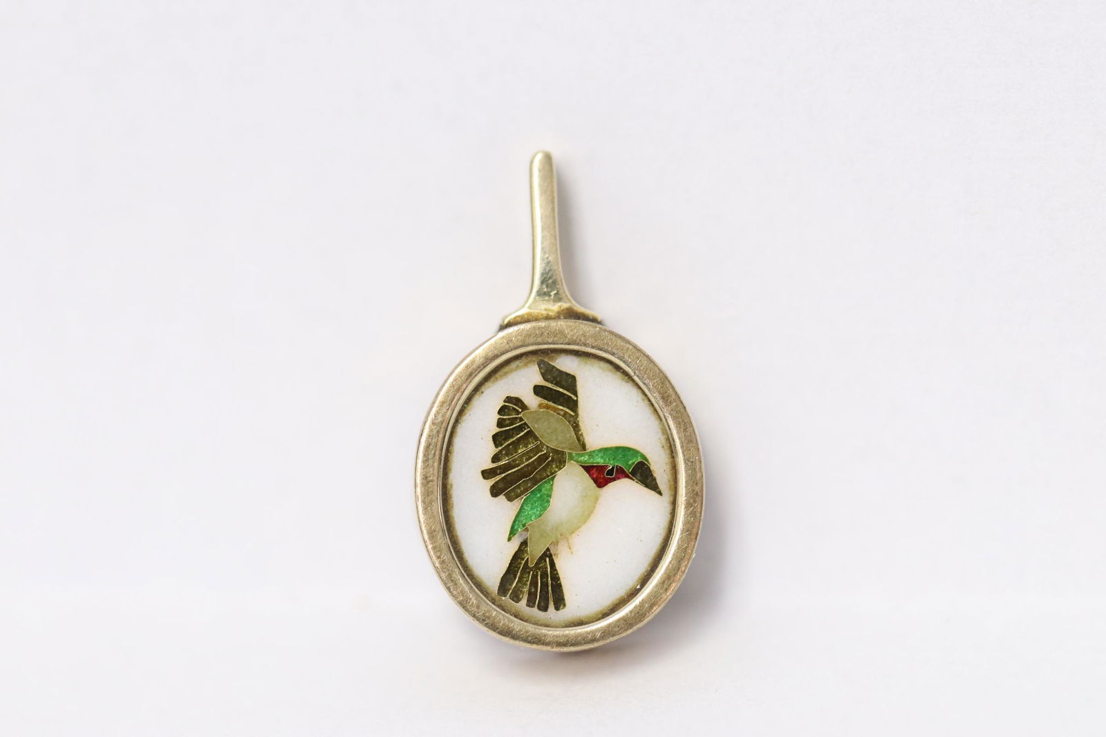 14K Y/G pendant with micro-Mosaic front (1 of 6)
