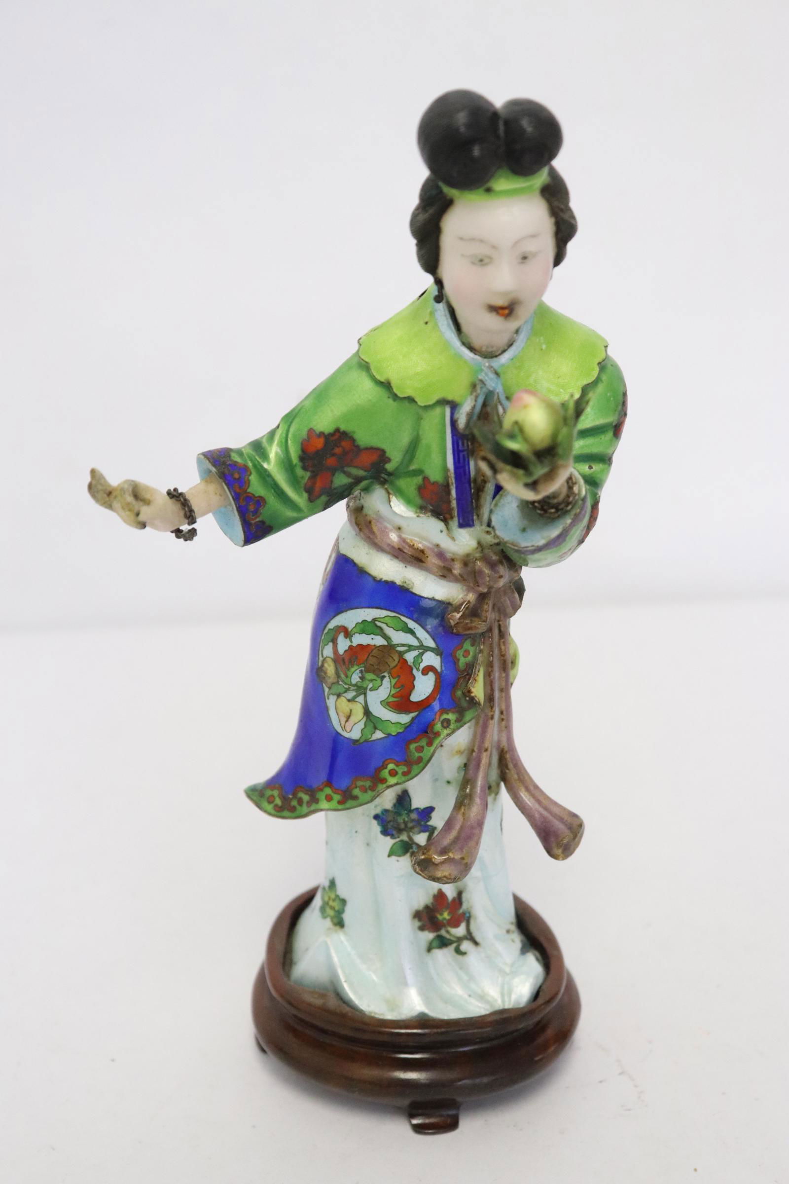 Chinese antique enamel on silver figure (1 of 11)