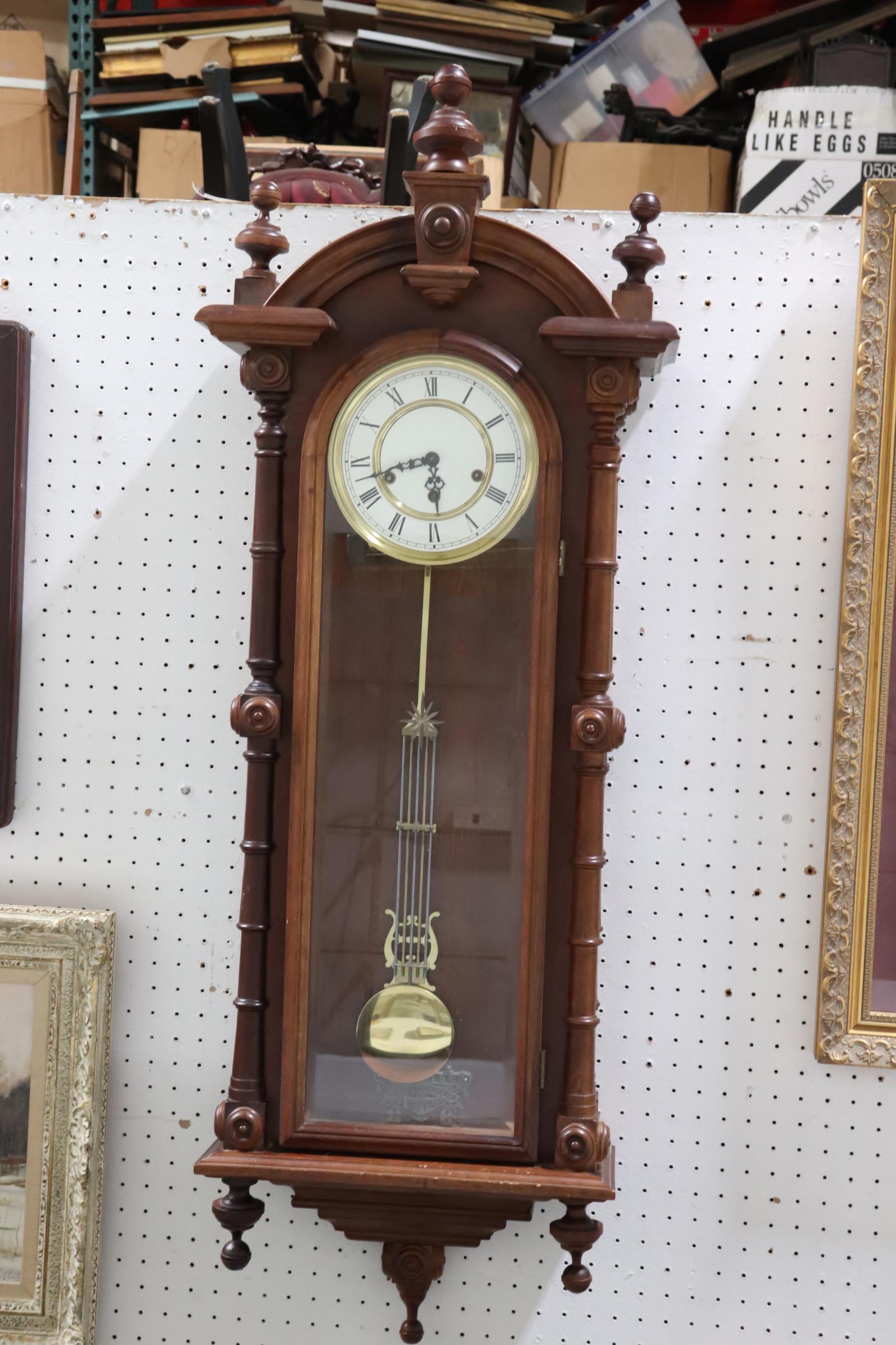 Vintage European keywind wall clock (1 of 8)