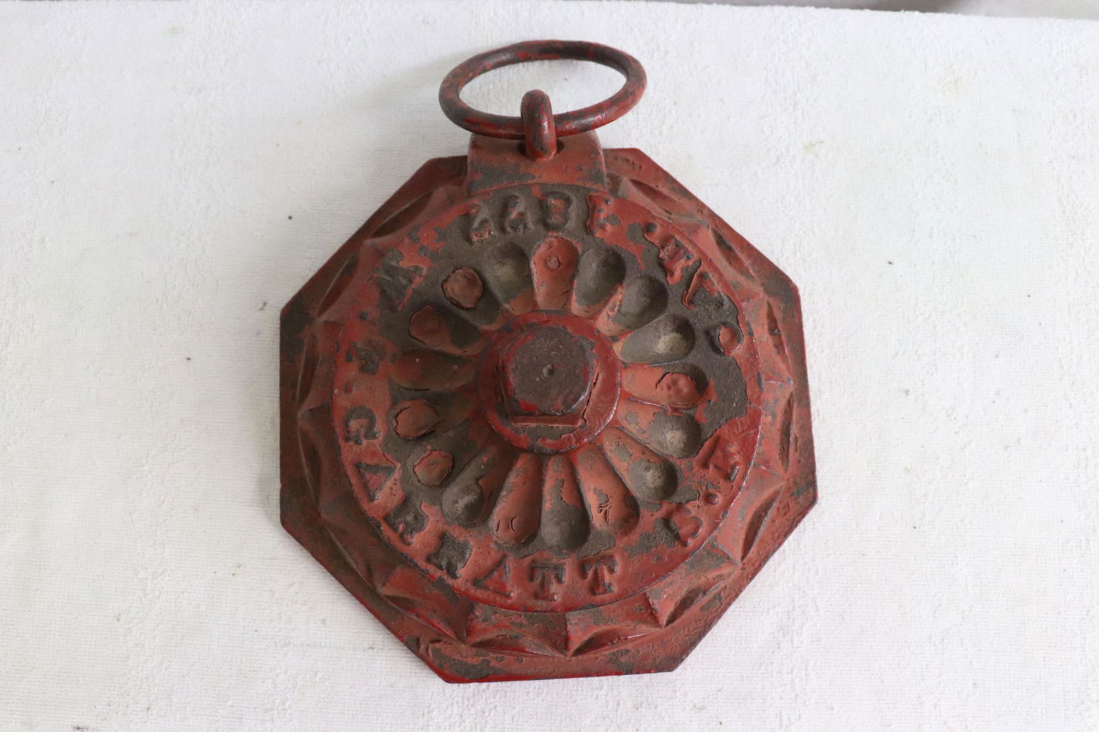 Date 1877 cast iron cap(?) for W. F. Garratt: Date 1877 cast iron cap(?) for W. F. Garratt, San Francisco, 3.7"x8.5"x8.5"