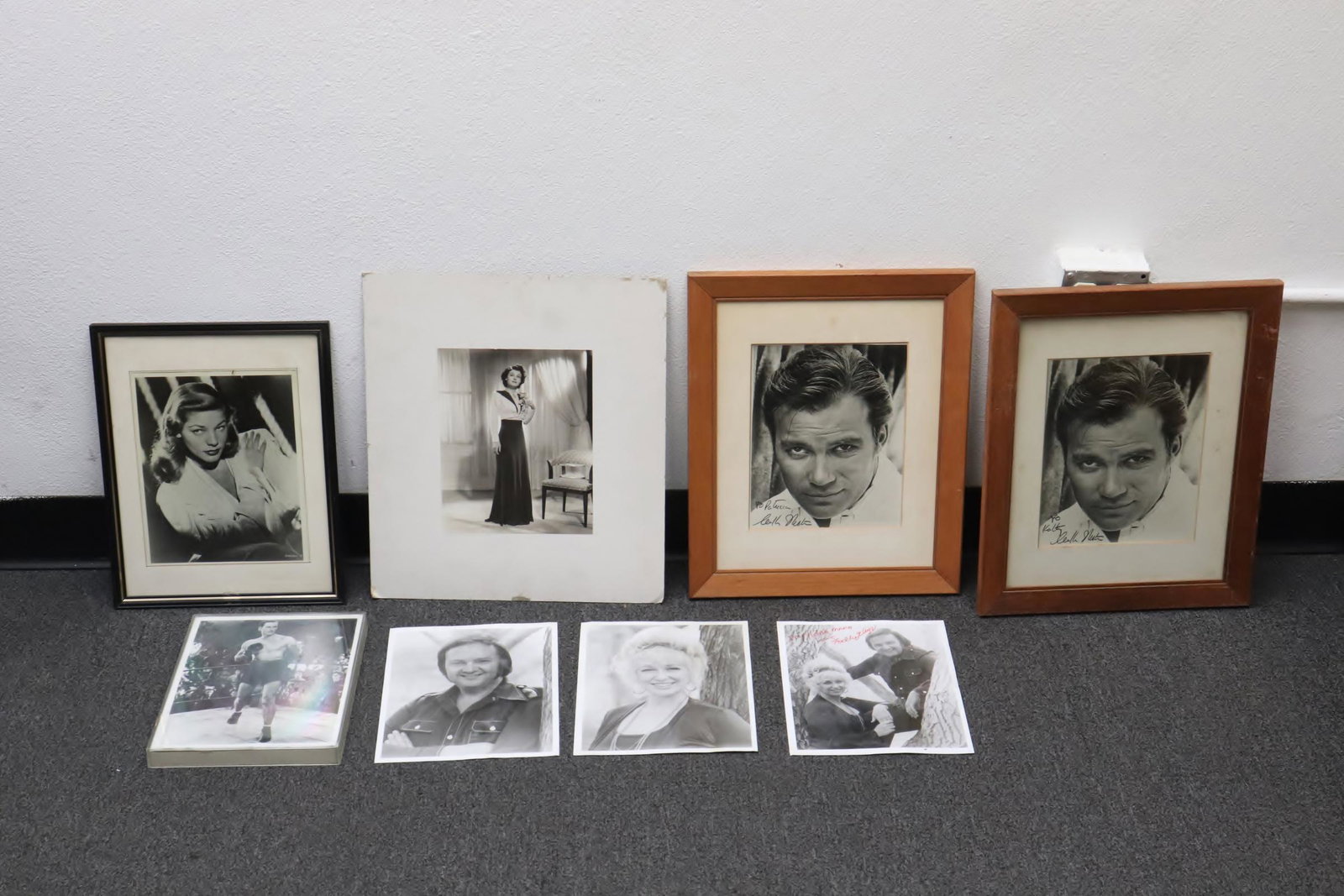 9 movie star photos, some signed: 9 movie star photos, some signed, 8.7"x6.6" - 9.3"x7.7"
