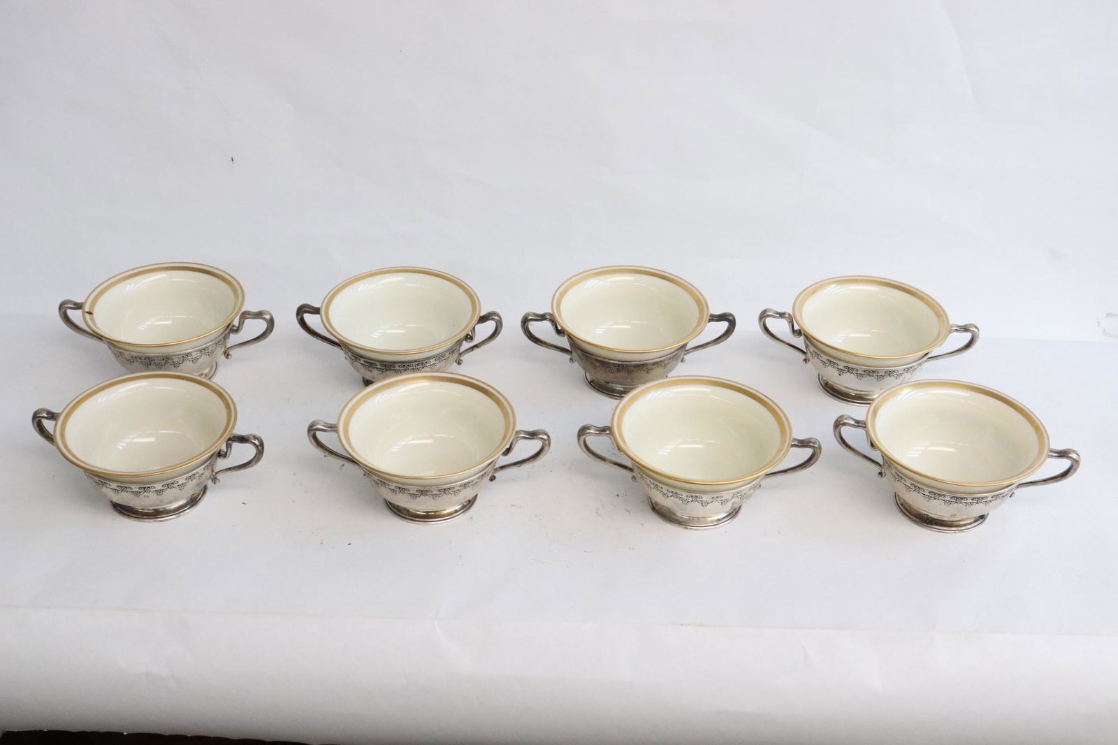 8 Lenox tea cups with 10 sterling tea cup holders (1 of 12)