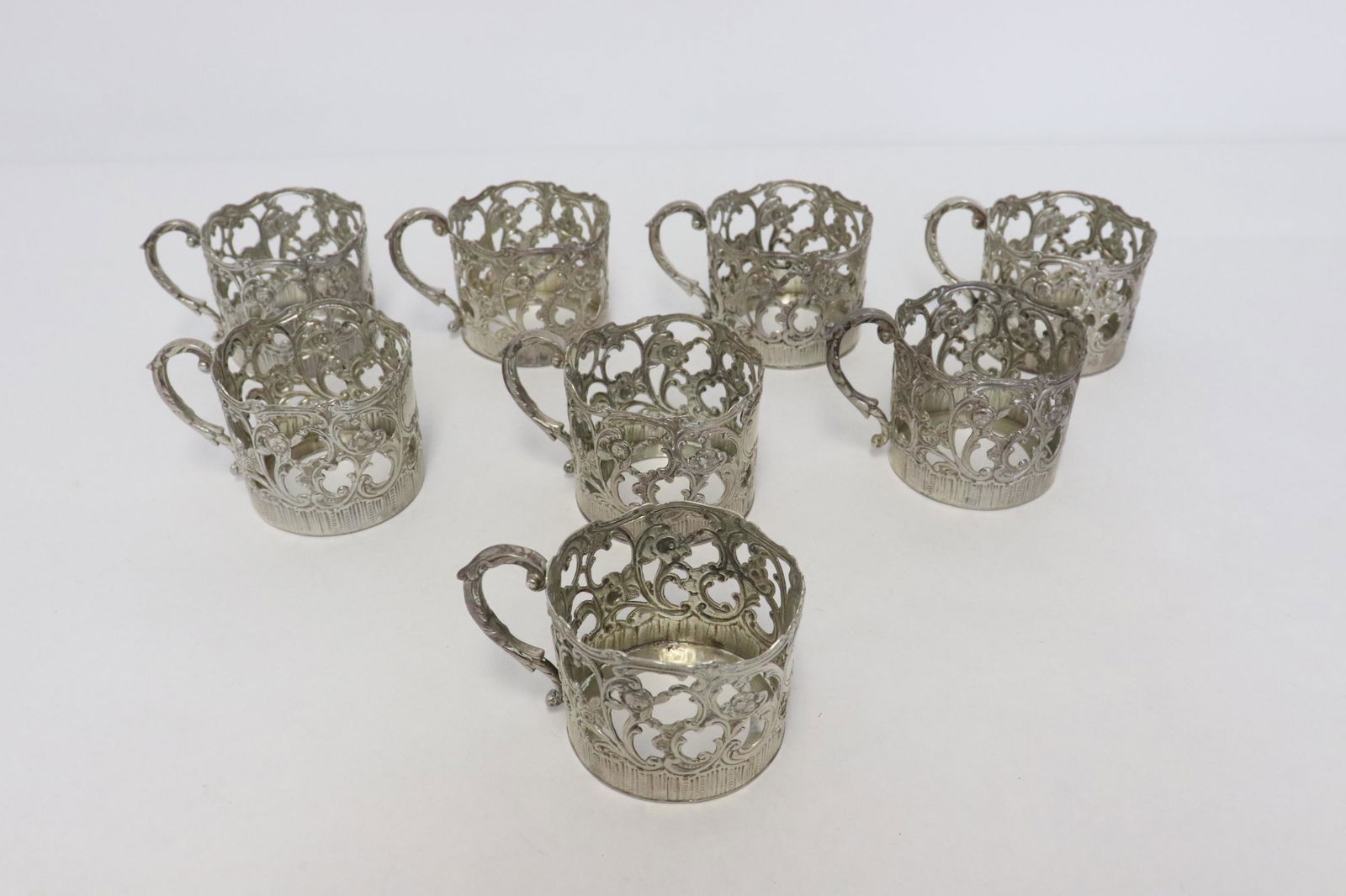 8 continental silver cup holders (1 of 8)