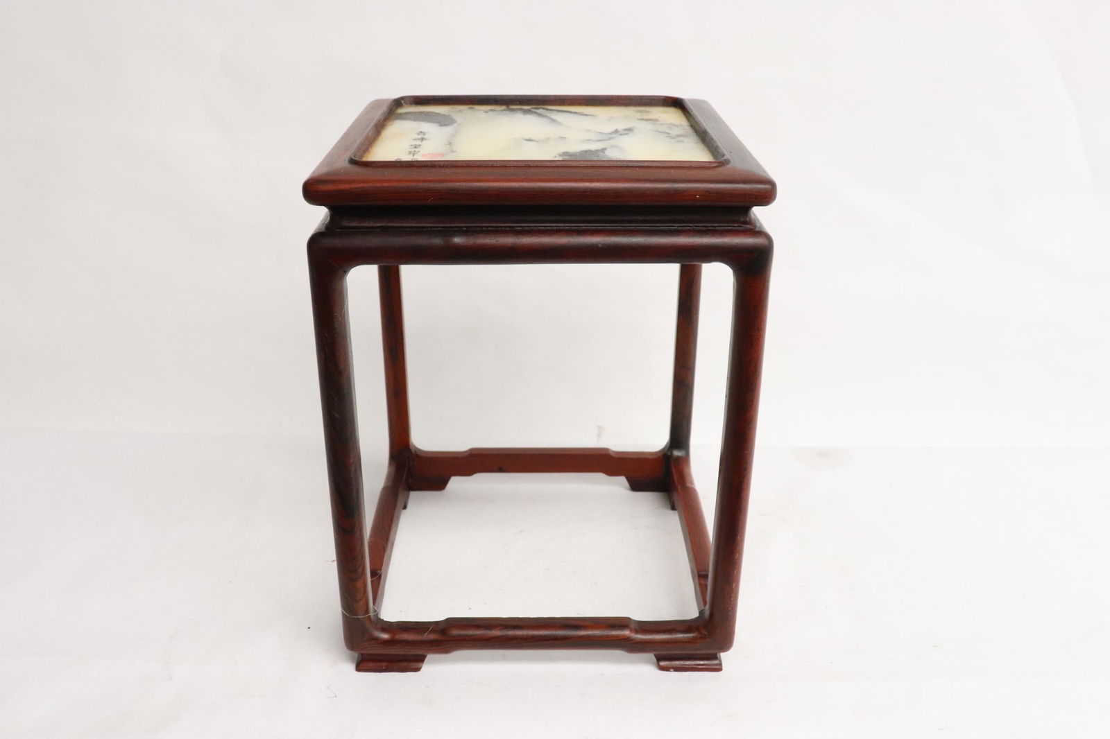 Chinese marble top rosewood table top stand (1 of 9)