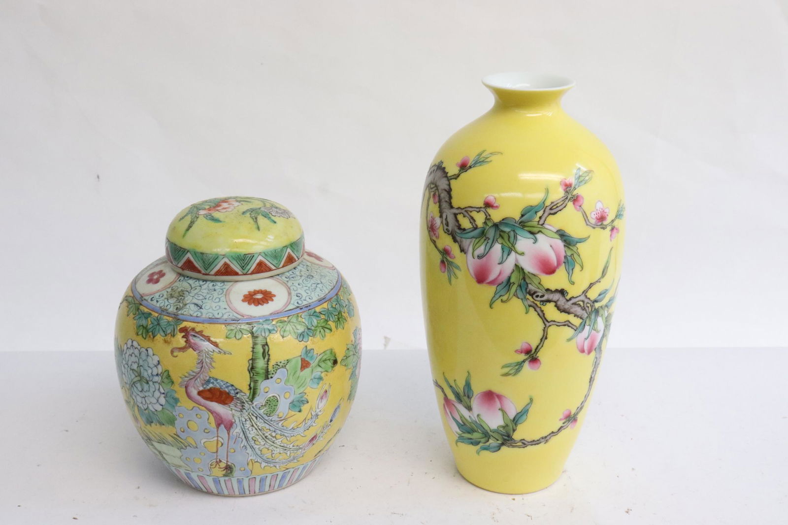 2 yellow background porcelain pieces (1 of 10)