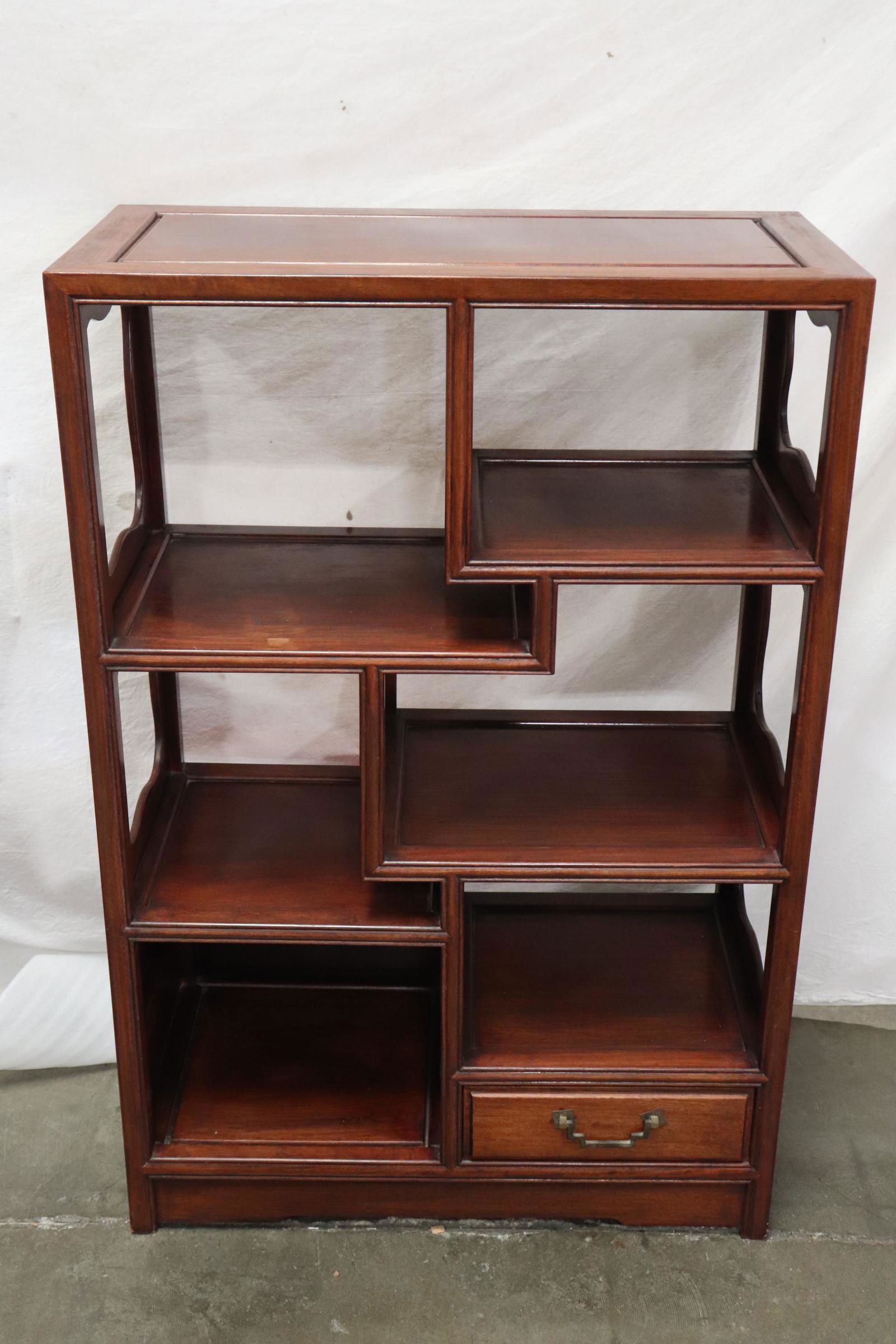 Chinese rosewood display shelf (1 of 9)