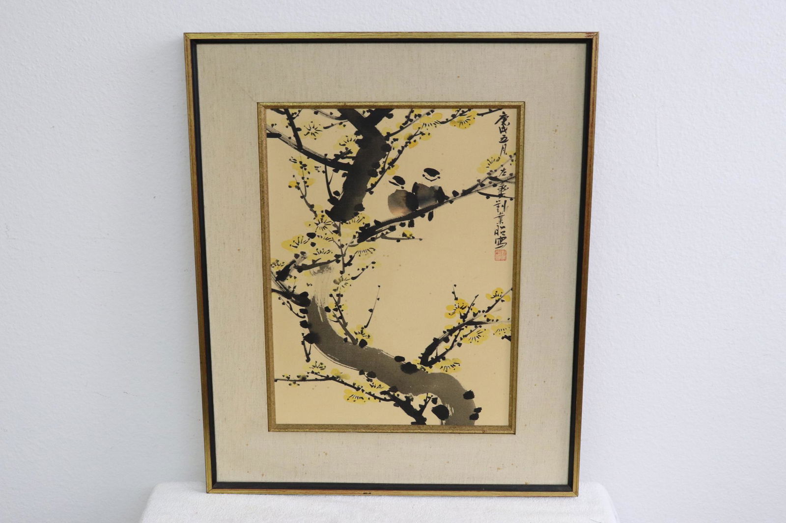 A framed w/c "birds and flowers" by James Liu (1 of 8)