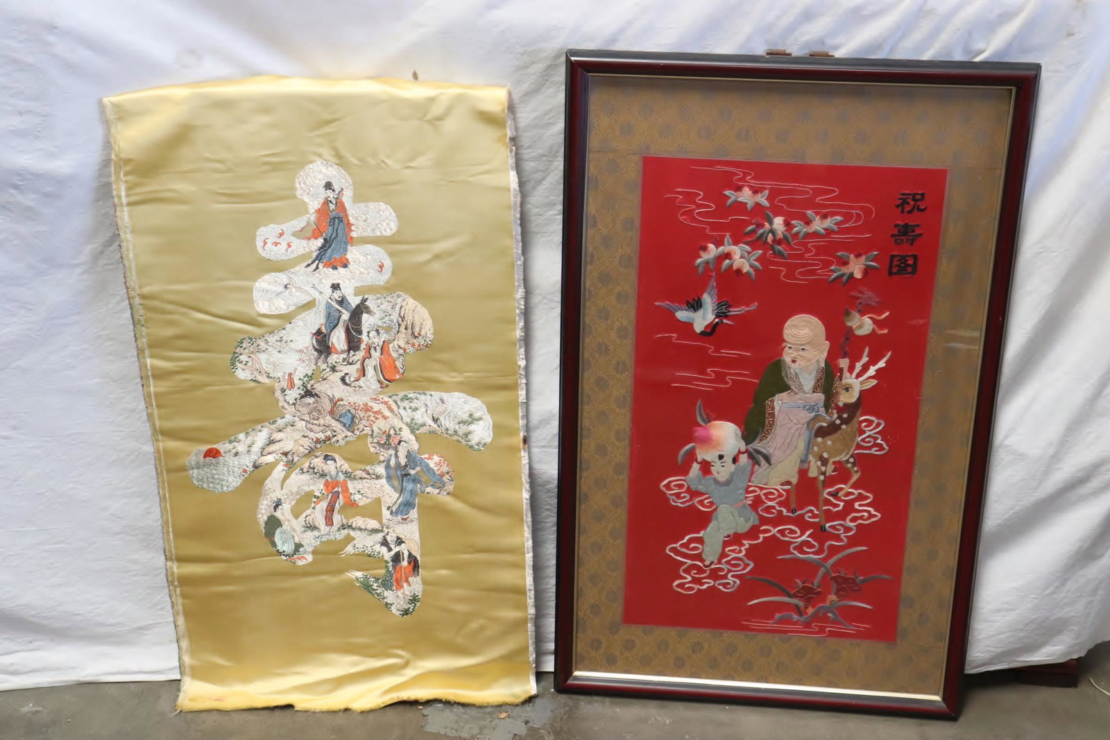 2 embroidery panels, one framed (1 of 11)