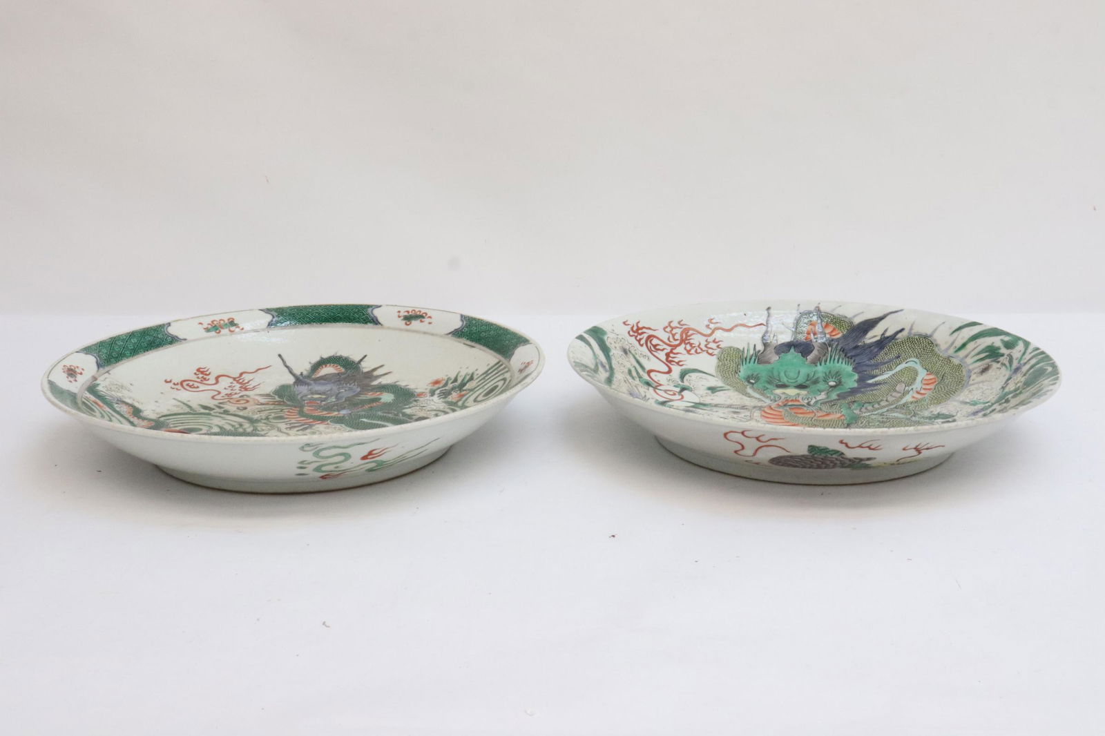 2 Chinese famille rose large porcelain plates (1 of 11)