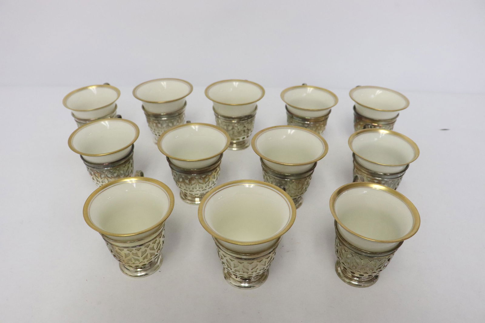 12 Lenox demi cups with sterling holders (1 of 11)
