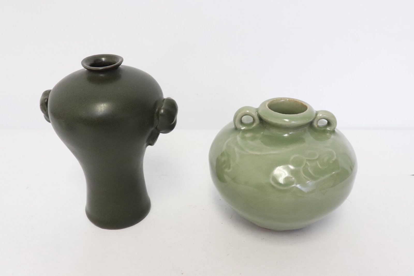 Korean celadon jar, and a Chinese small meiping (1 of 10)