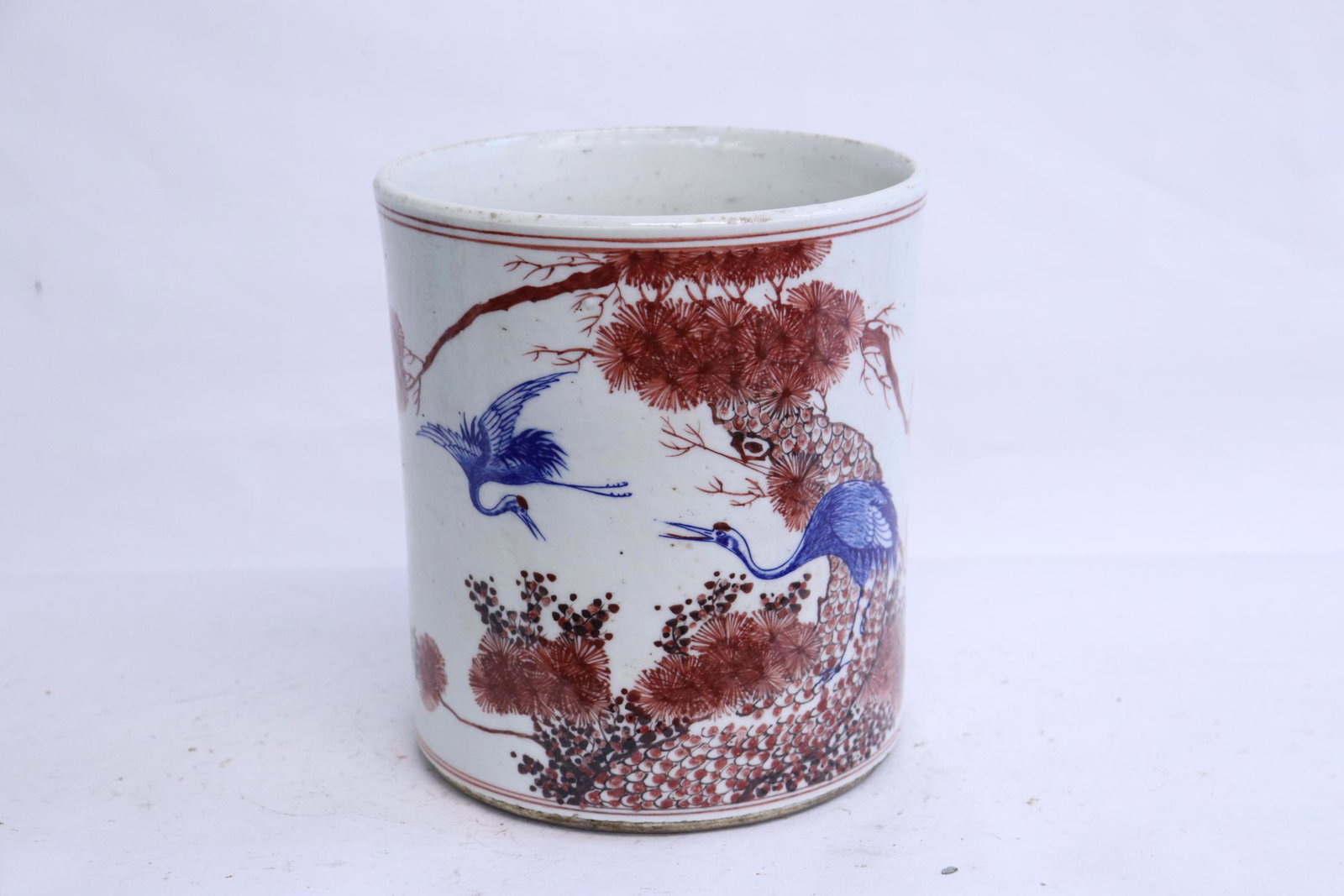 Chinese famille rose large brush holder (1 of 8)