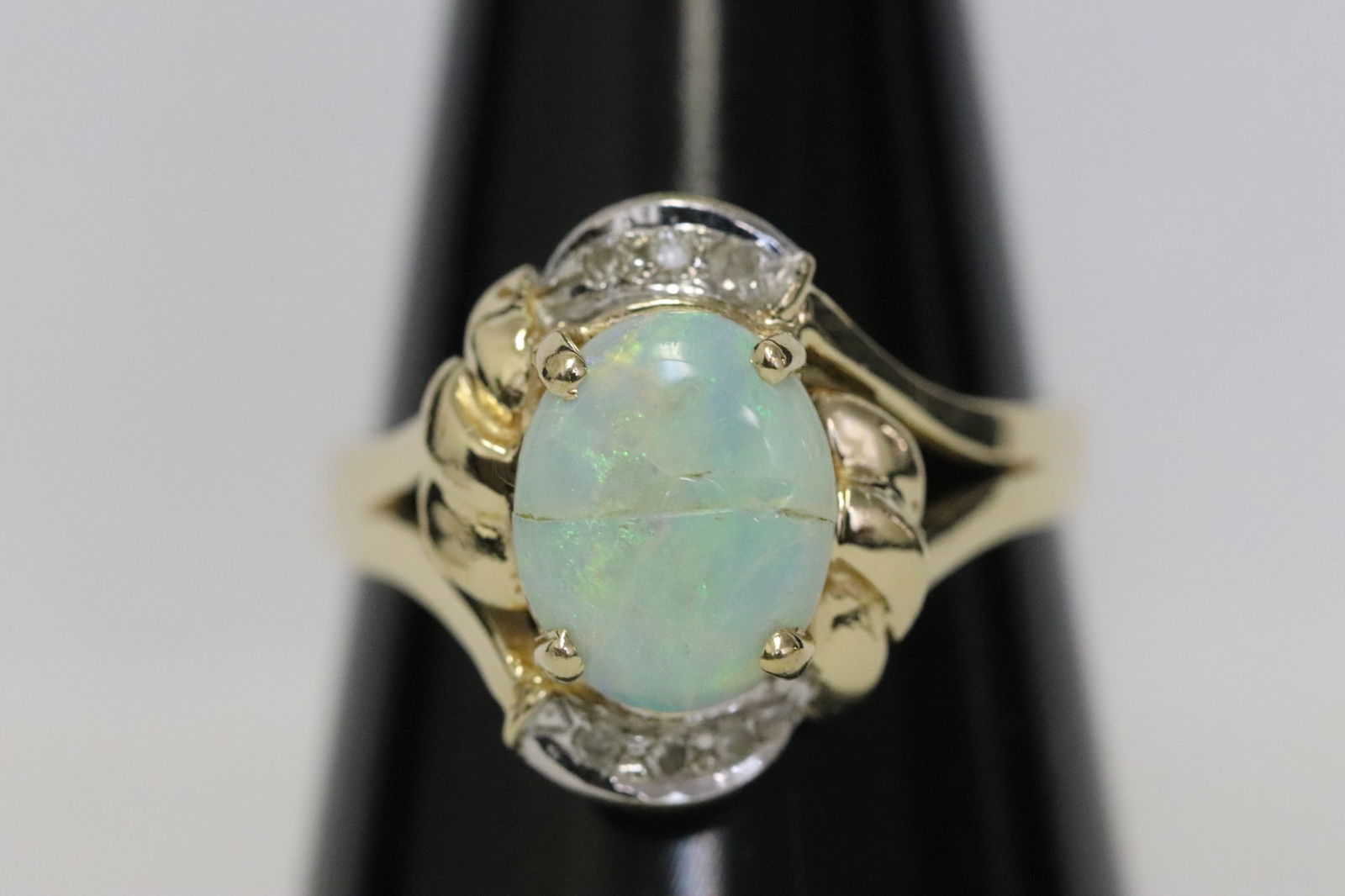 14K Y/G opal diamond ring (1 of 8)