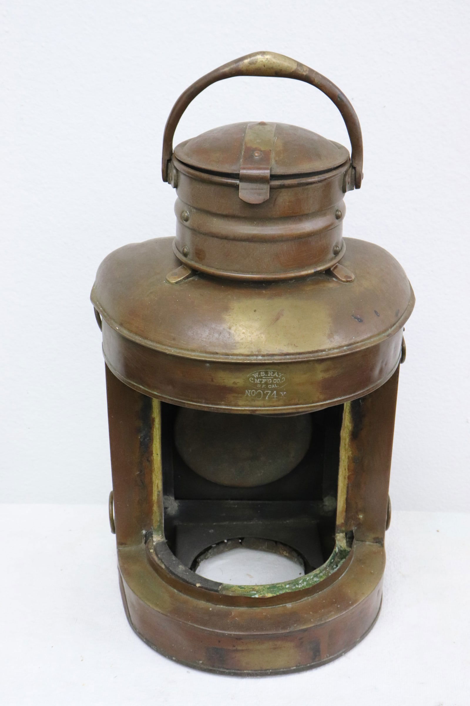 A copper railroad lantern, no light (1 of 7)