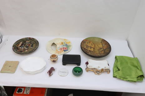 Lot of misc. porcelain earthenware: Lot of misc. porcelain earthenware; the Buffalo pottery platter has repair