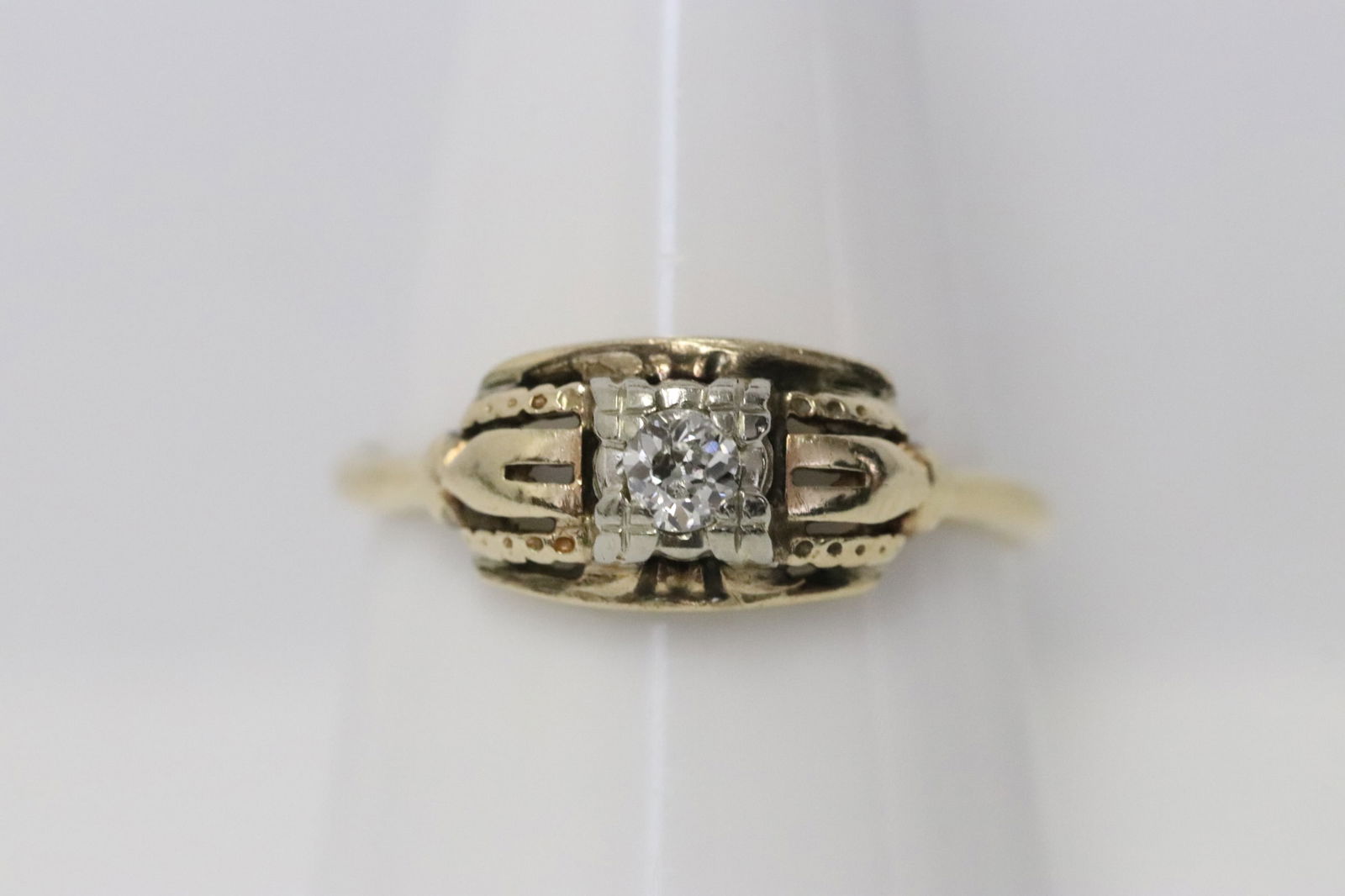 Fine 14K Y/G Victorian diamond ring (1 of 9)