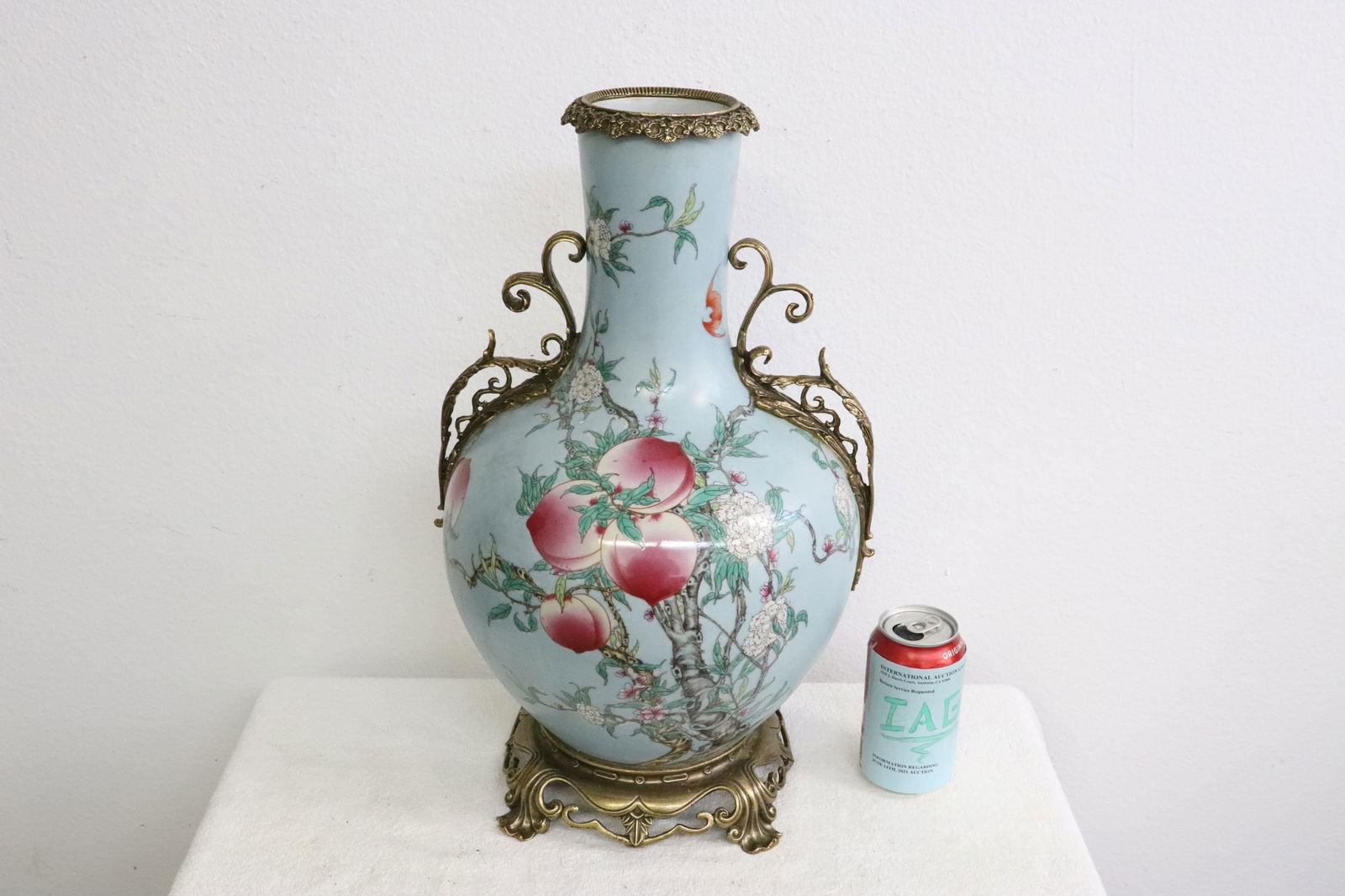 Chinese famille rose vase with bronze ormolu (1 of 10)