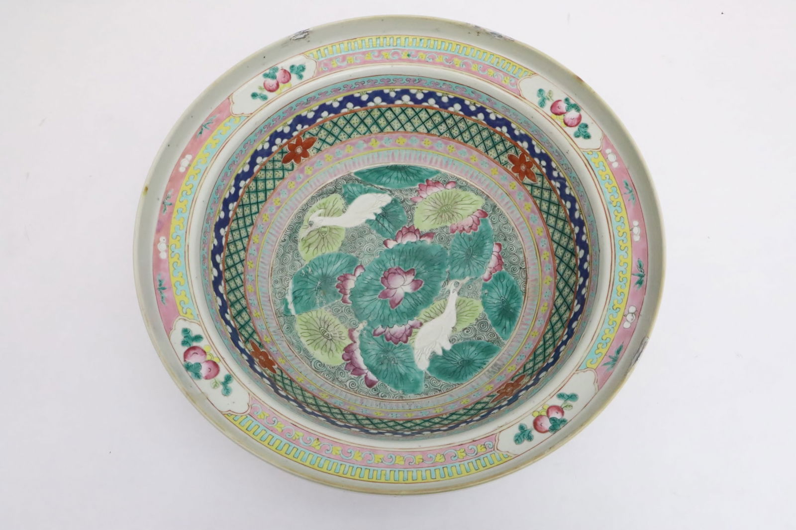 A large Chinese 19th/20th c. porcelain basin (1 of 10)