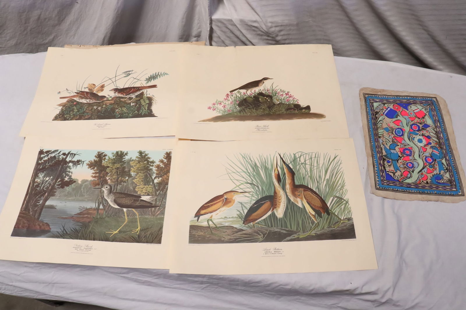 3 vintage Audubon bird prints, and a watercolor (1 of 11)