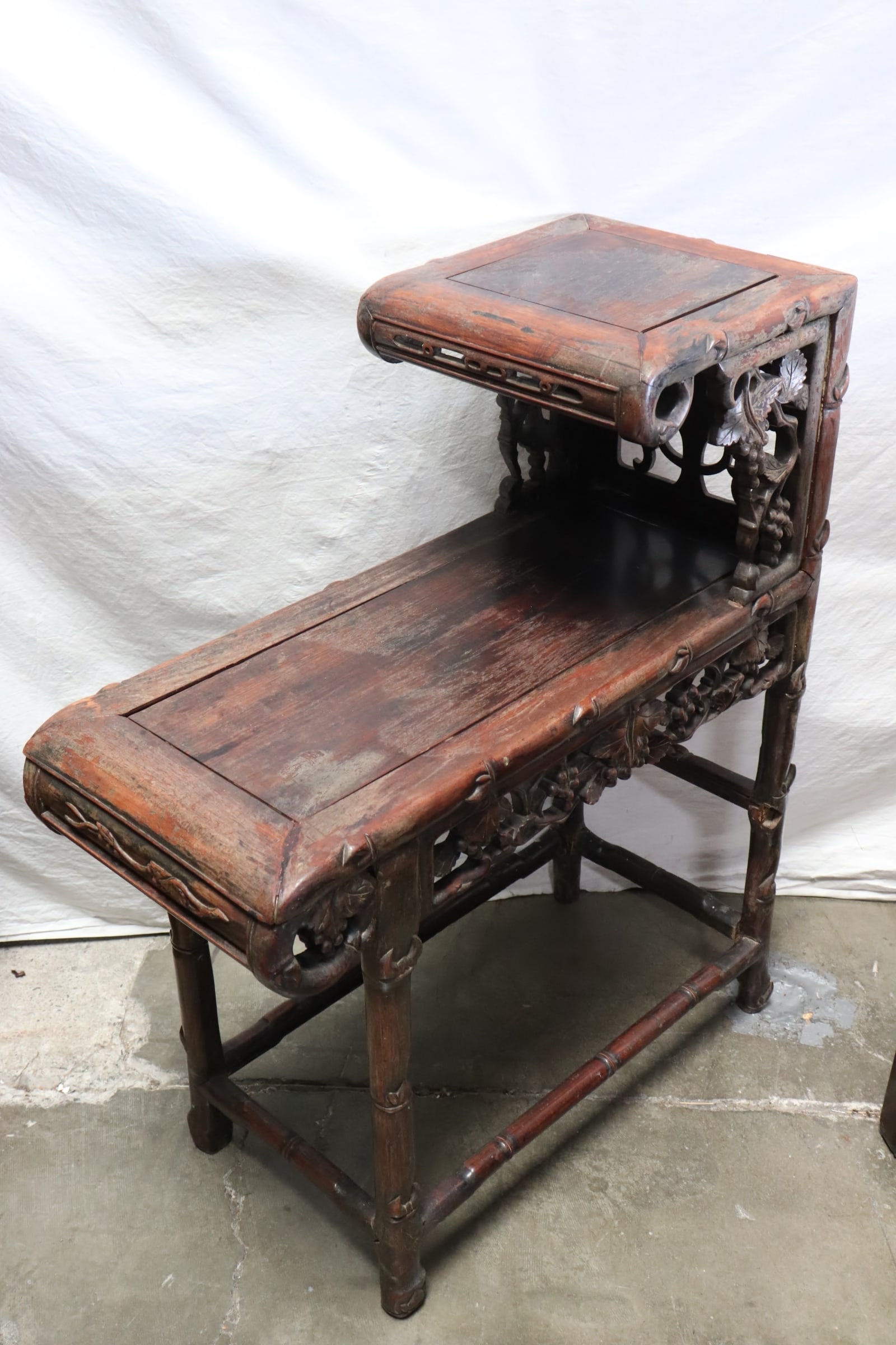 Antique Chinese rosewood 2-tier side table (1 of 8)