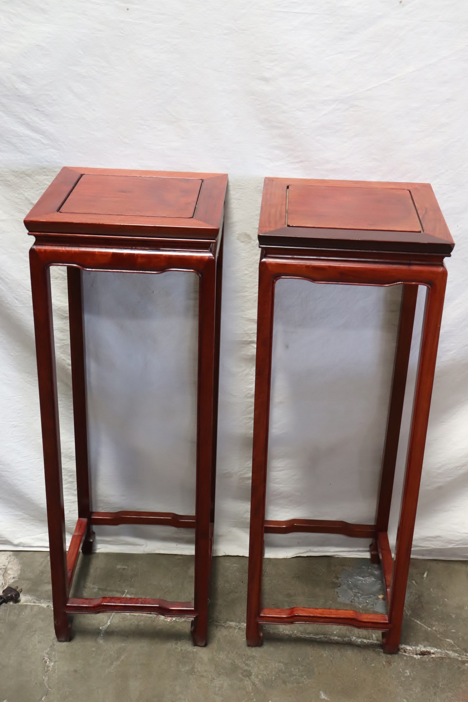 Pair rosewood square pedestal stands (1 of 11)