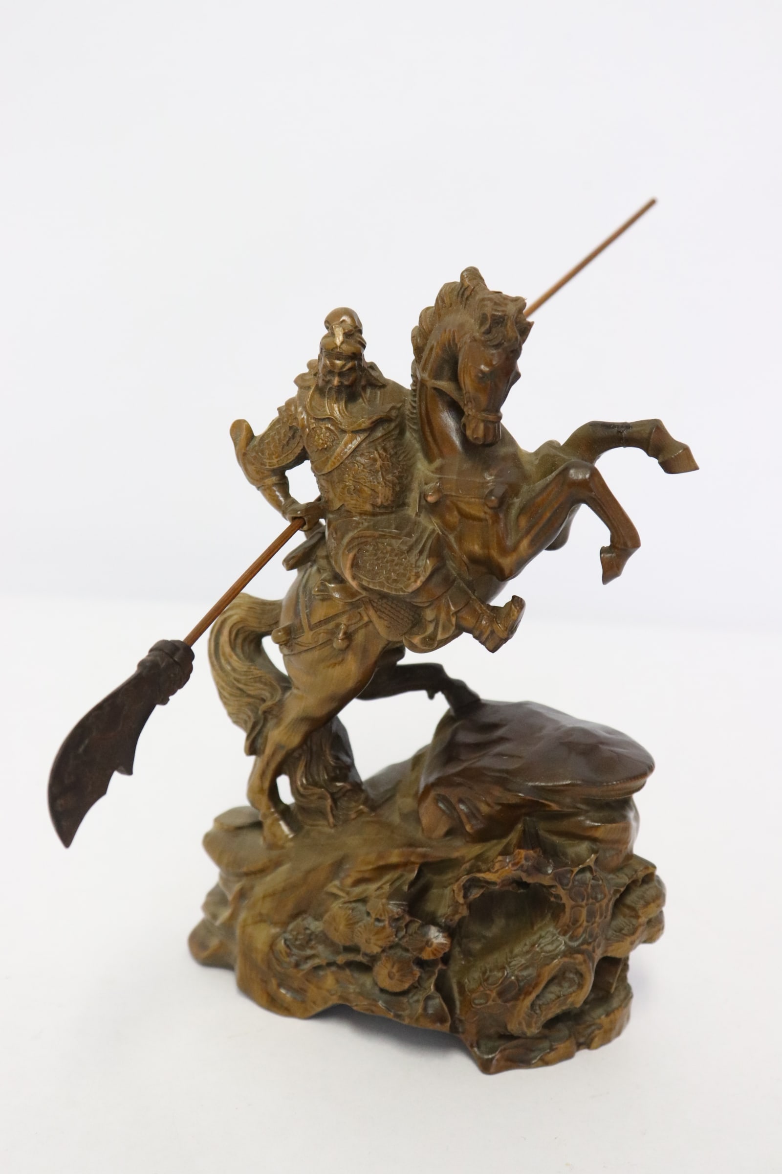 Very fine wood carving depicting warrior on horse (1 of 9)