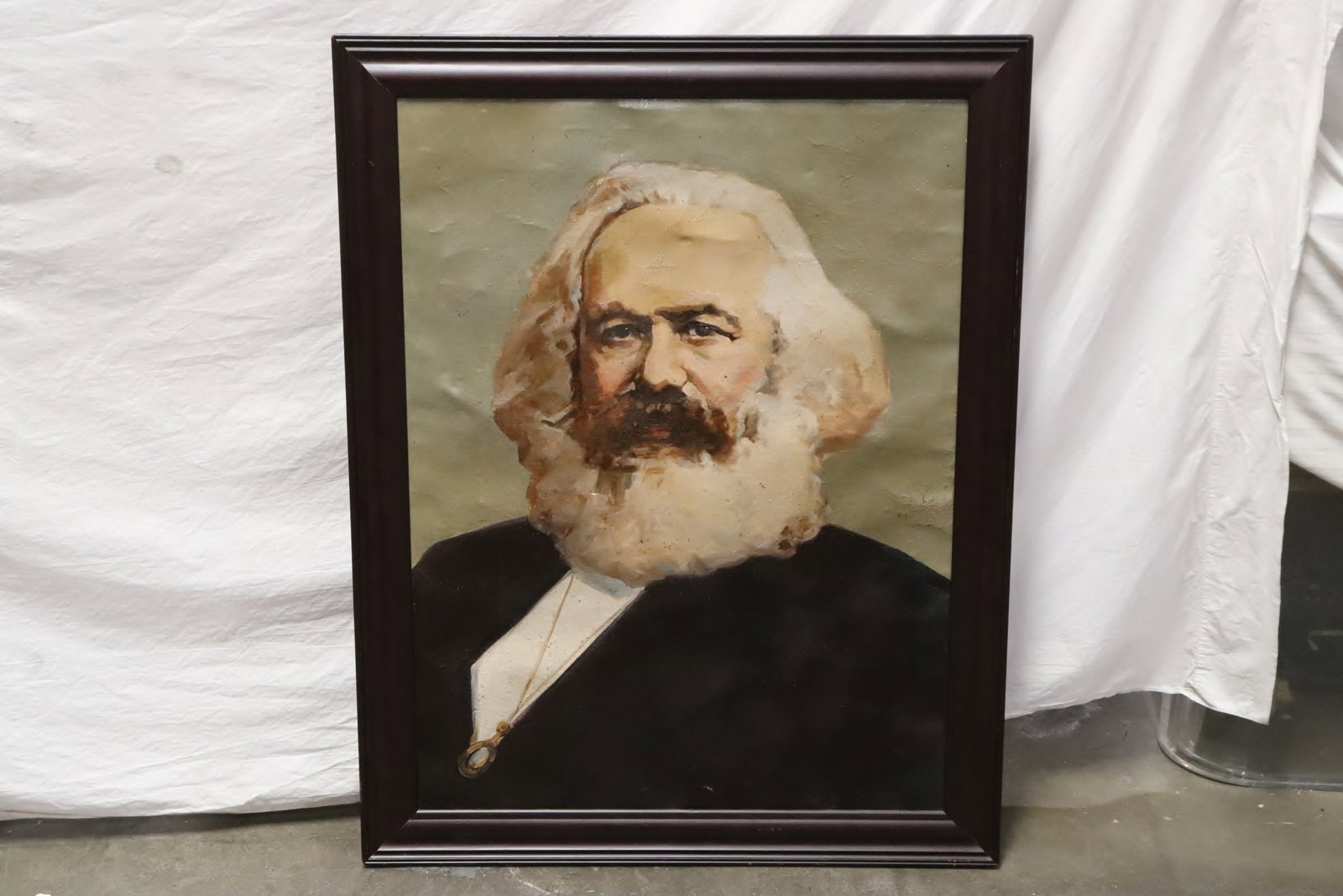 Oil on canvas "portrait of Karl Marx": Oil on canvas "portrait of Karl Marx", 31.5"x23.4"