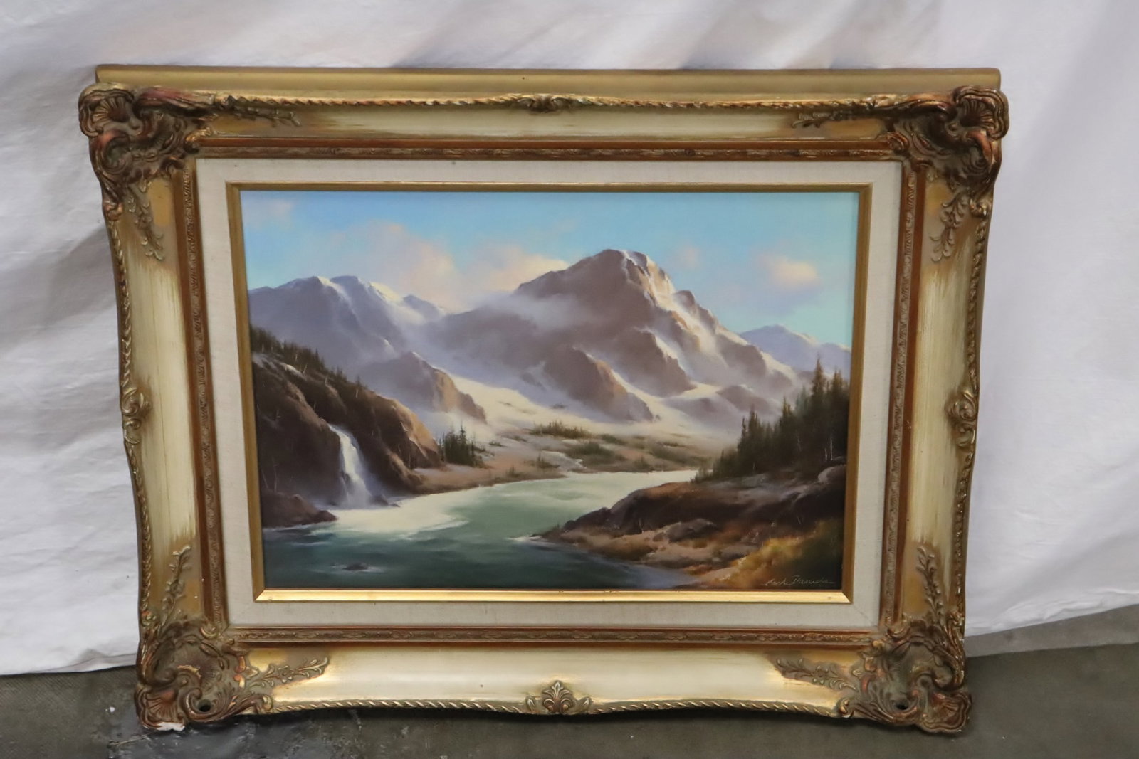 Oil on canvas "seashore scene" by Earl Daniels: Oil on canvas "seashore scene" by Earl Daniels (California/ Hawaii, 1920-1999), 11.5"x15.5"