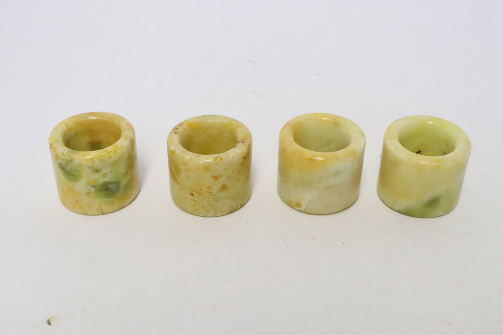 4 stone carved archer's rings (1 of 8)