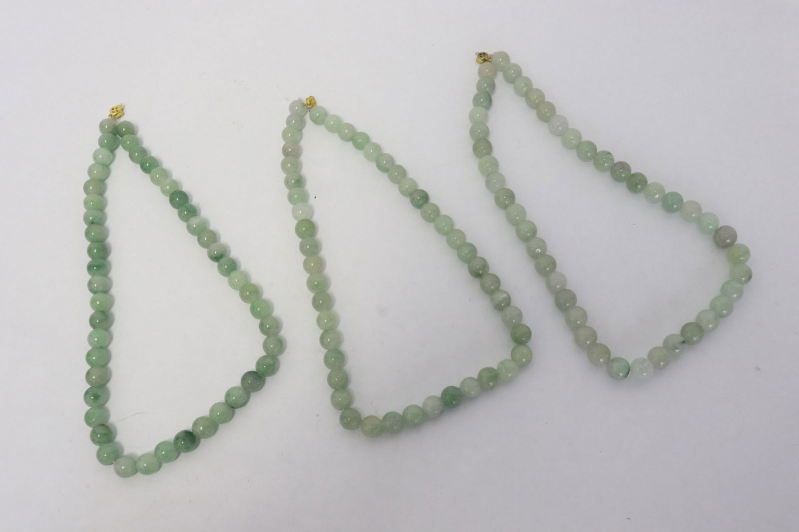 3 strand jadeite like bead necklaces (1 of 10)