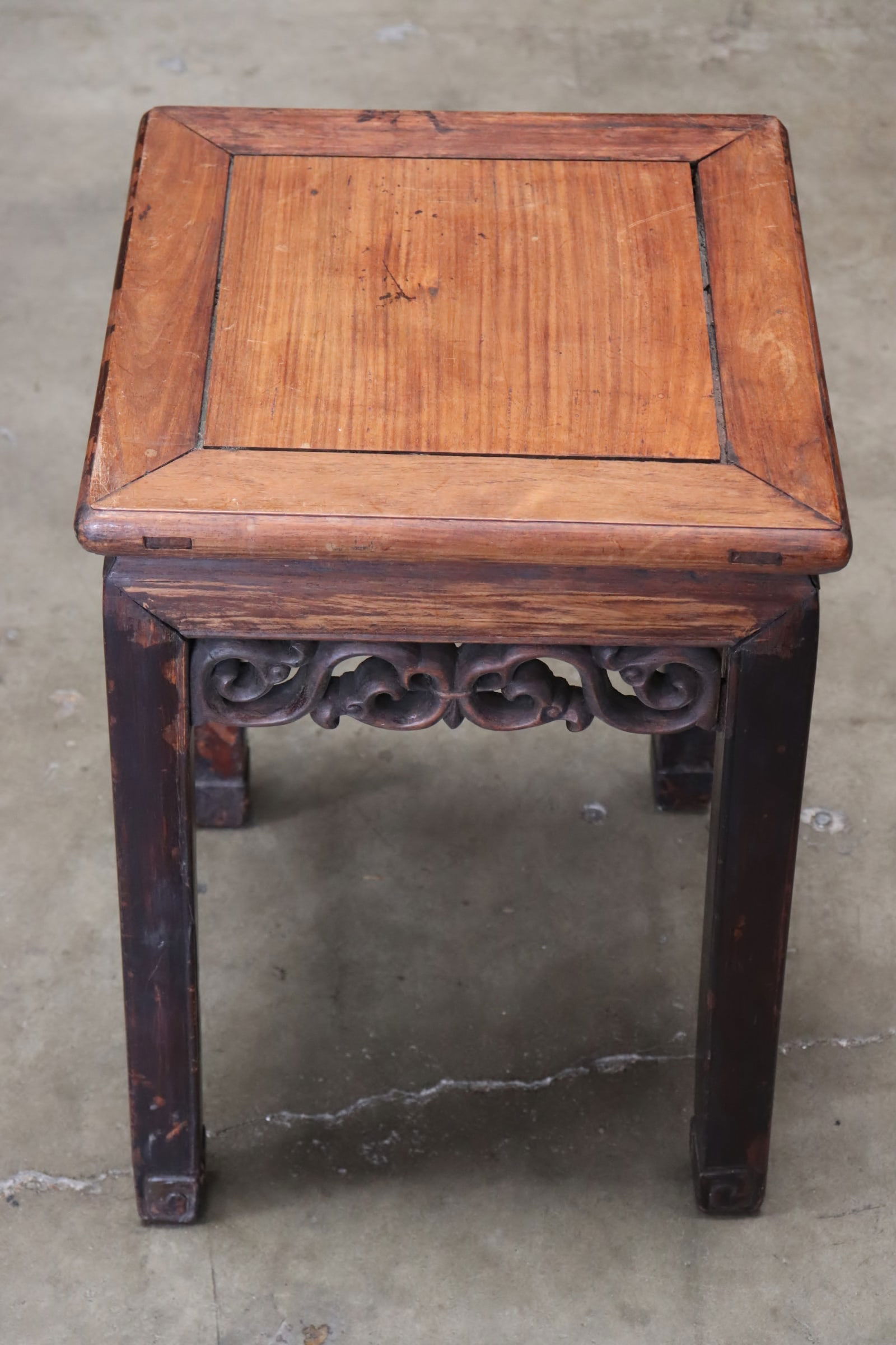 Chinese antique rosewood stool: Chinese antique rosewood stool, 20.3"x13.5"x13.5"