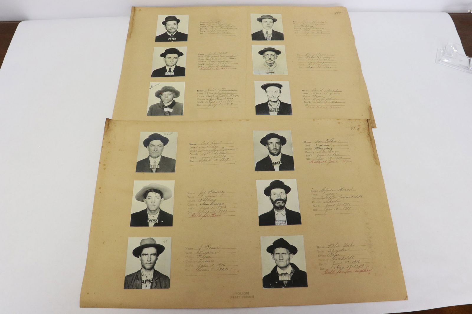 12 photos of early 1900's prisoners & their records (1 of 11)