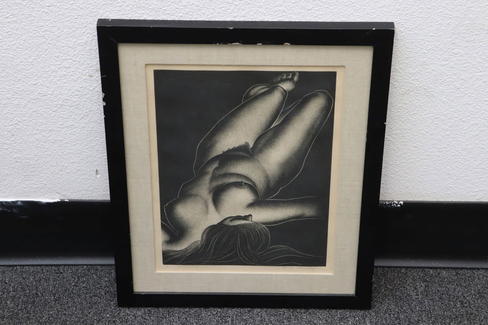 Wood engraving etching "Siesta" by Paul Landacre (1 of 7)