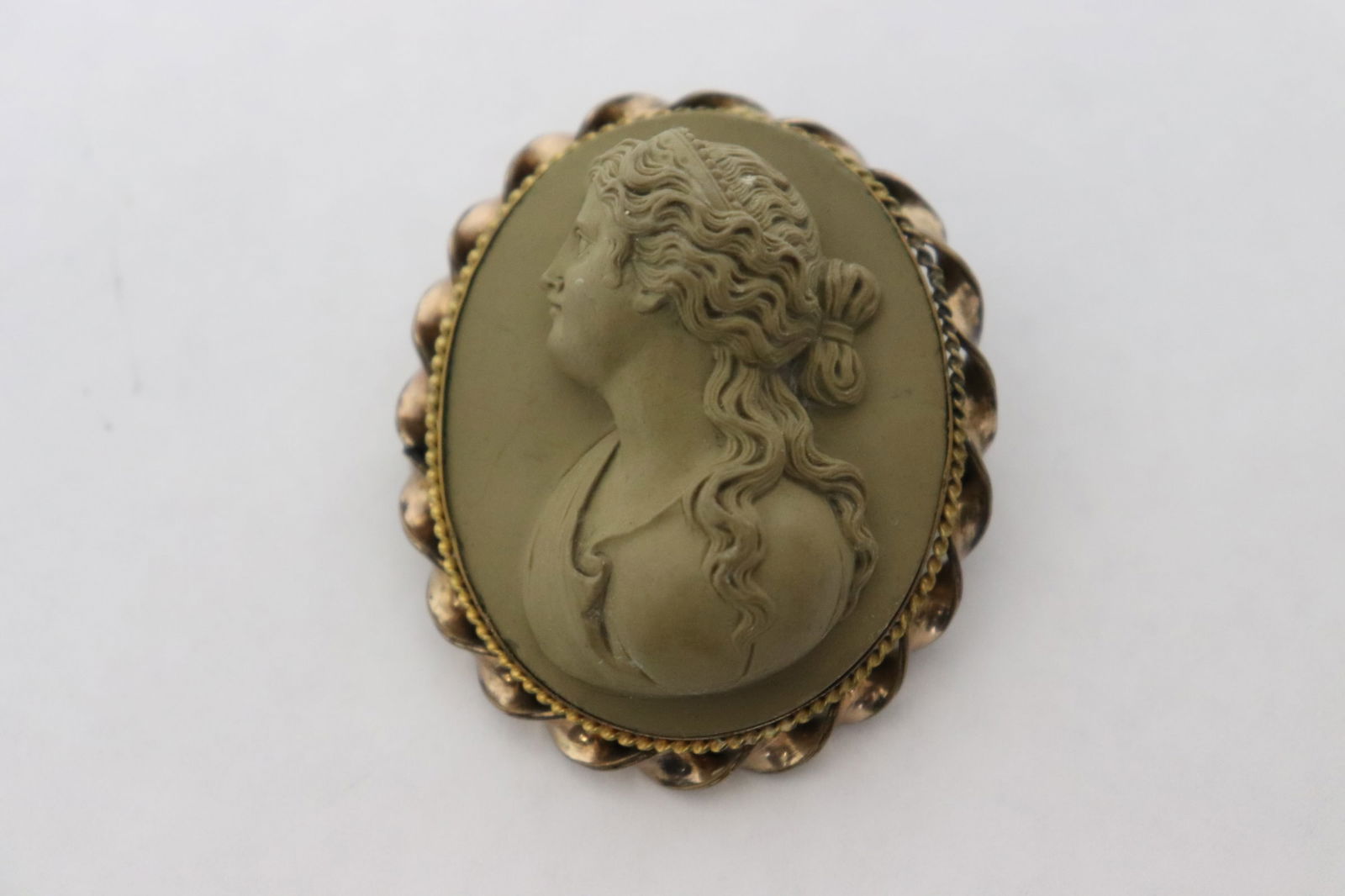 Rare Victorian lava stone carved cameo (1 of 6)