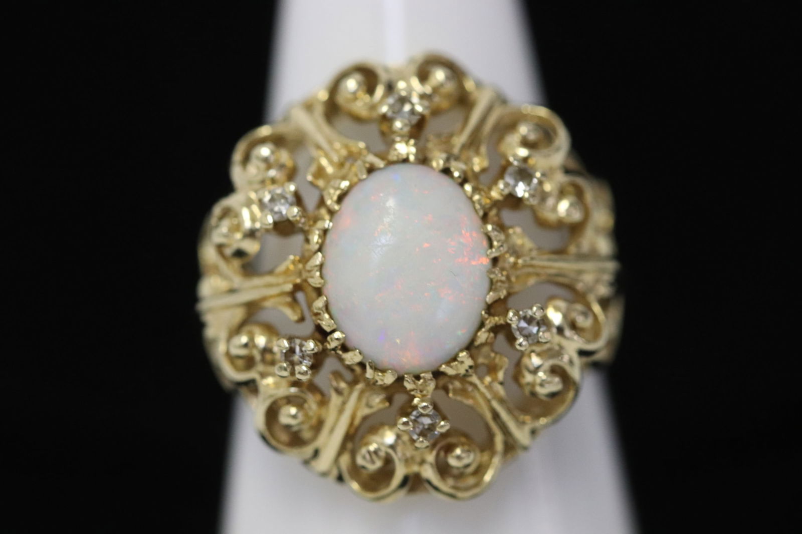 14K Y/G opal diamond ring (1 of 9)