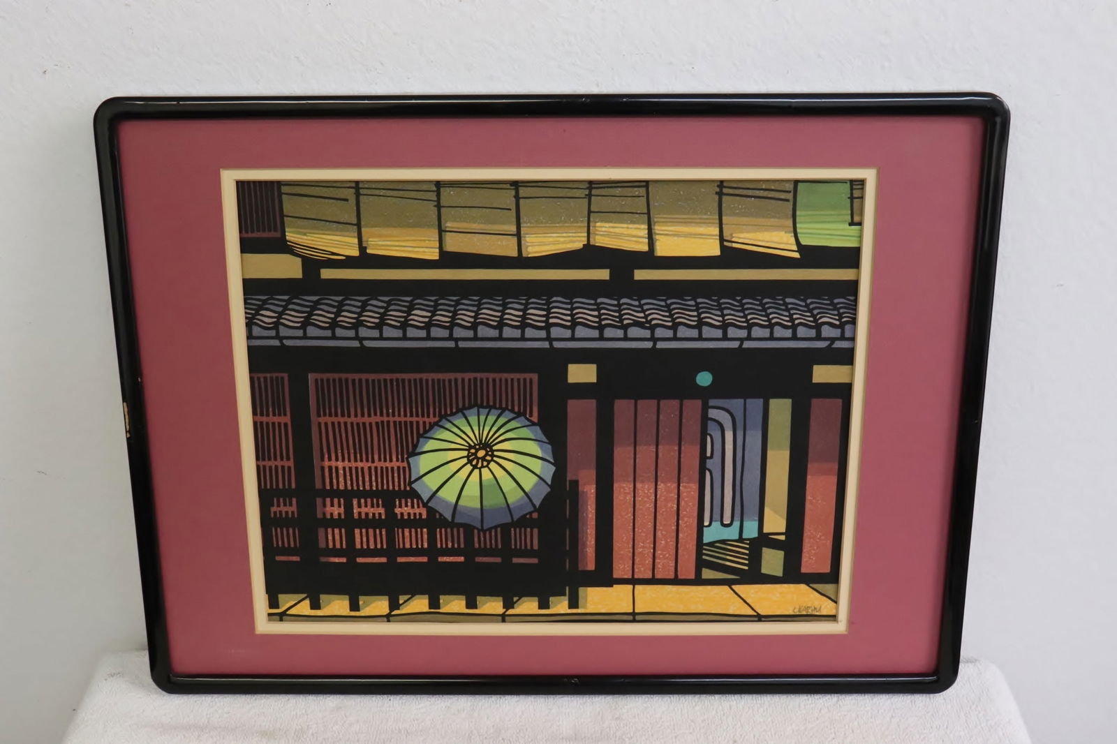 Framed Japanese woodblock print by Clifton Karhu (1 of 6)