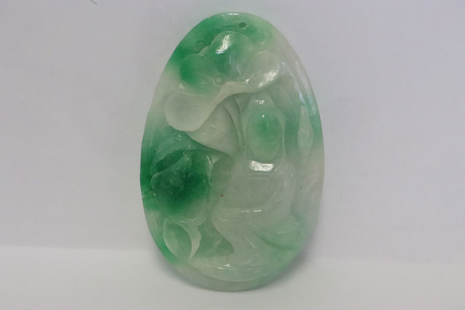 Chinese jadeite like stone carved ornament (1 of 7)