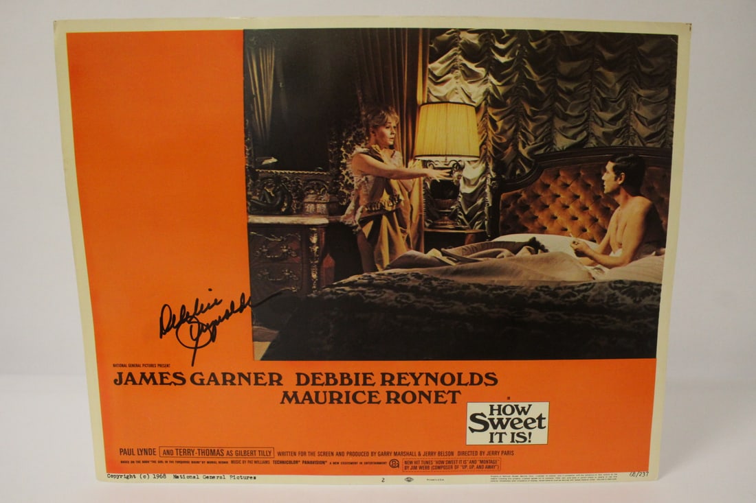 Lobby card signed by Debbie Reynold: Lobby card "how sweet it is" signed by Debbie Reynold