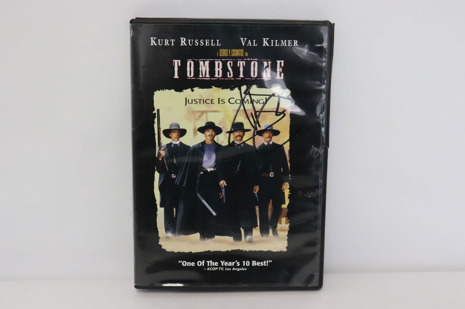 Movie DVD "tombstone" signed by Val Kilmer: Movie DVD "tombstone" signed by Val Kilmer, the DVD case top damage, DVD not effected