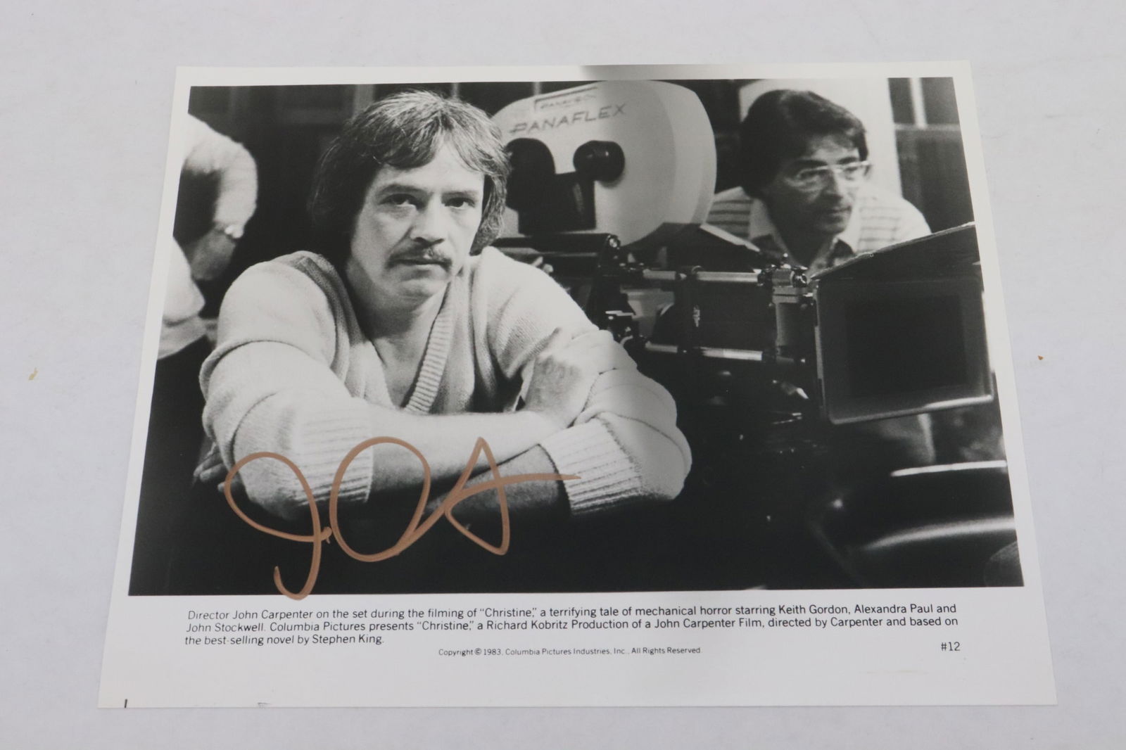 John Carpenter signed photo while filming "christine" (1 of 2)