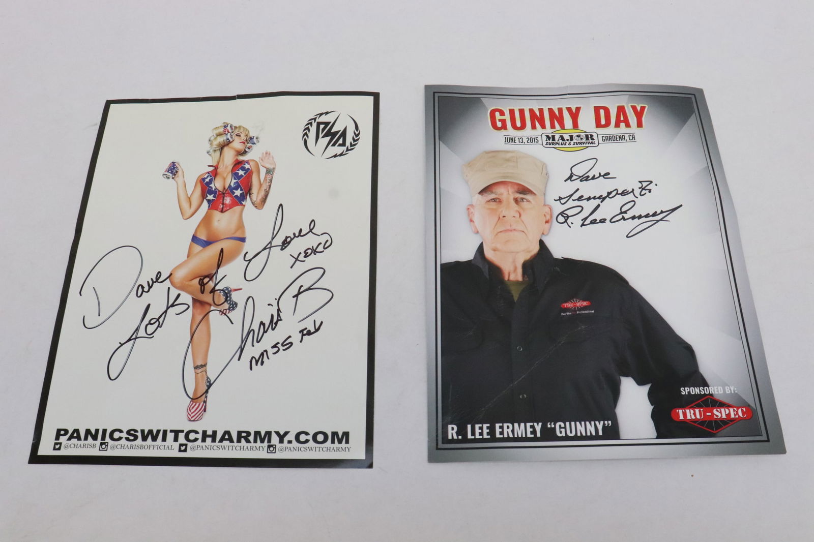 2 signed photos; one by R. Lee Ermey, and Charis B (1 of 5)