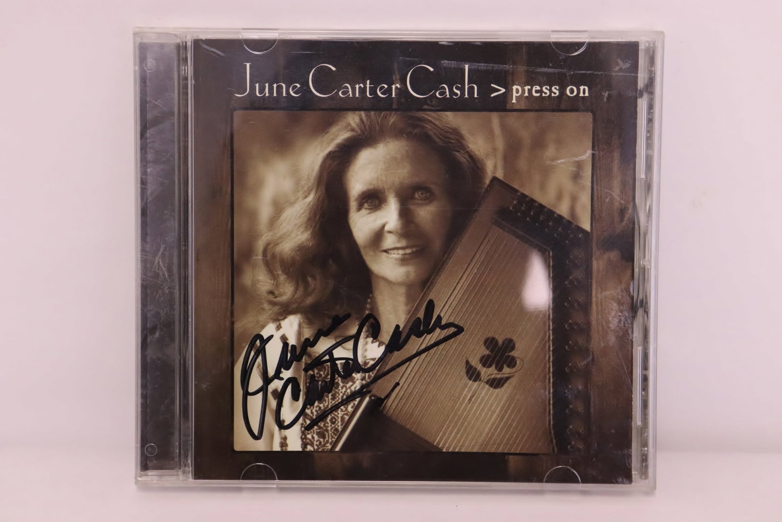 CD "press on " signed by June Carter Cash: CD "press on " signed by June Carter Cash