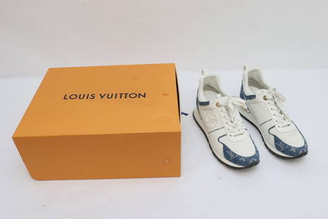 Pair Louis Vuitton platform & wedge sneakers: Pair Louis Vuitton womens platform and wedge sneakers, size 39, in as new condition