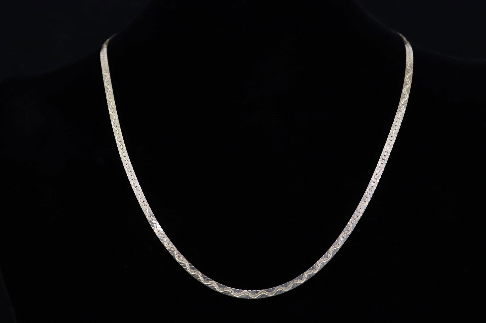 Fine 14K Y/G herringbone necklace (1 of 8)