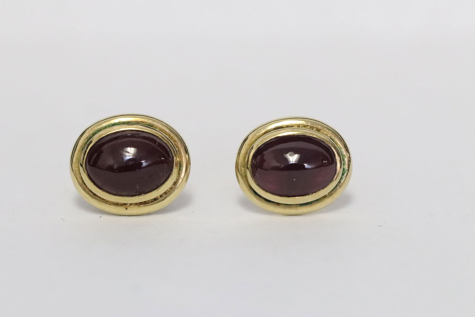 Pair 14K Y/G ruby earrings (1 of 7)