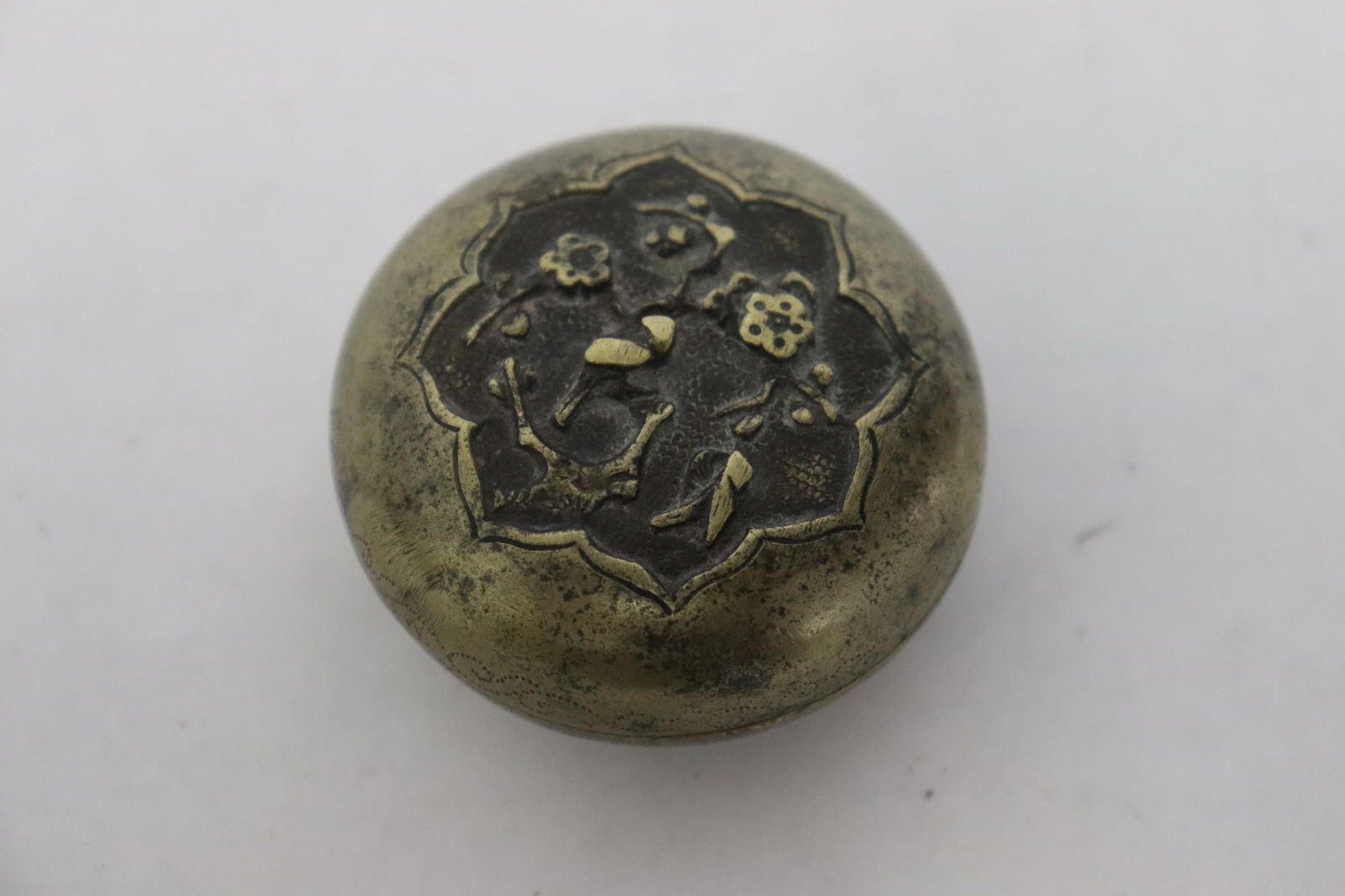 Antique Chinese bronze ink paste box (1 of 5)