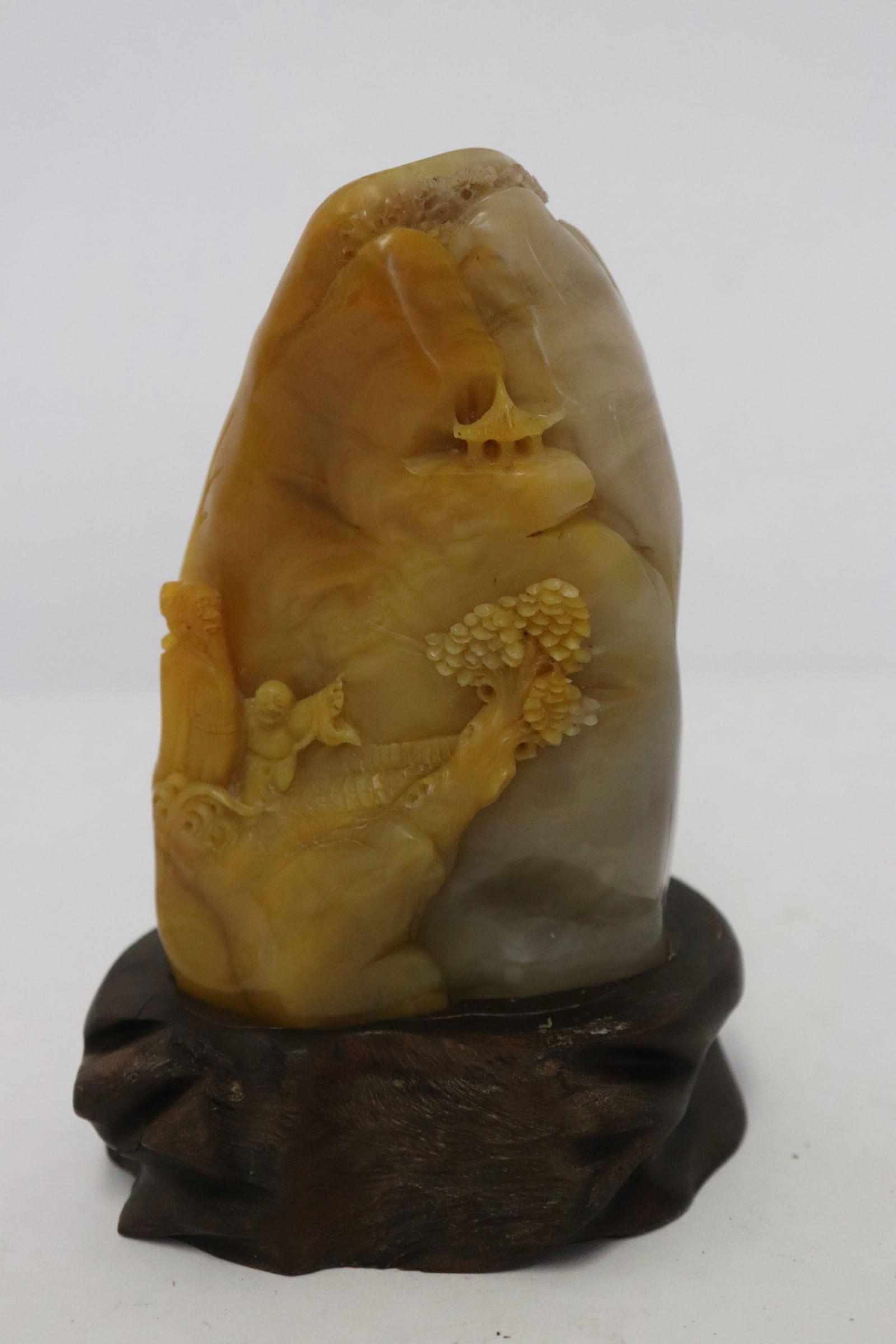 Chinese 19th/20th c. shoushan stone carved boulder (1 of 9)