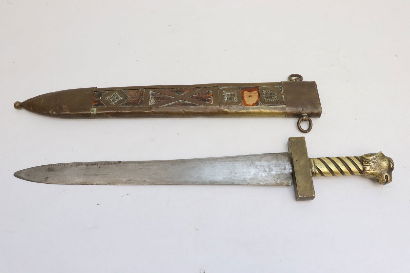 Antique European sword with bronze sword handle (1 of 8)