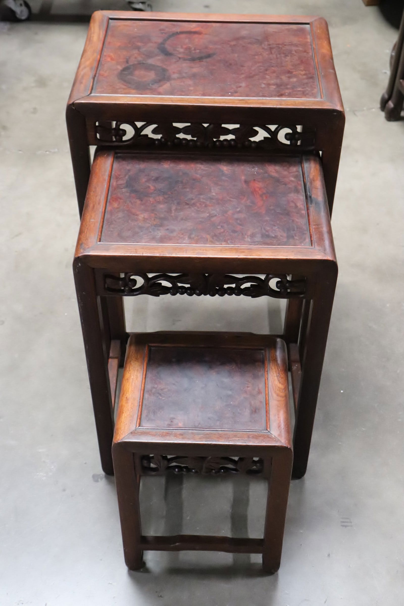 3 Chinese rosewood nesting table set (1 of 10)