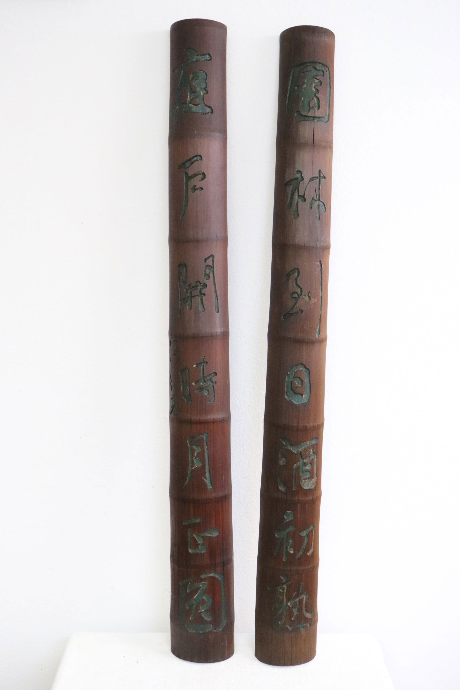 Pair Chinese antique bamboo wall panels (1 of 6)